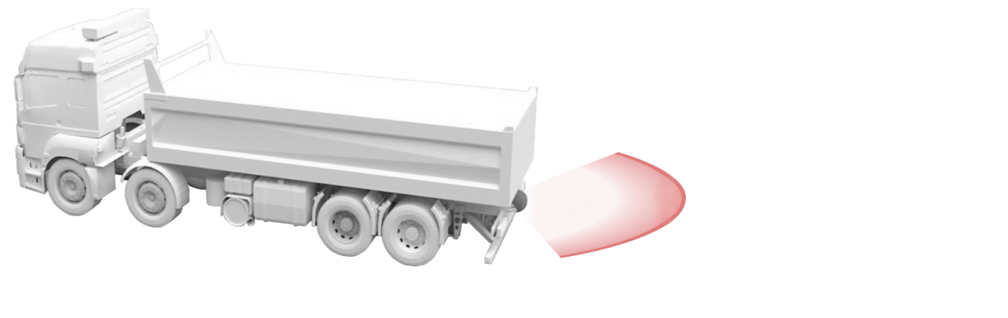 3D graphics showing truck backing up
